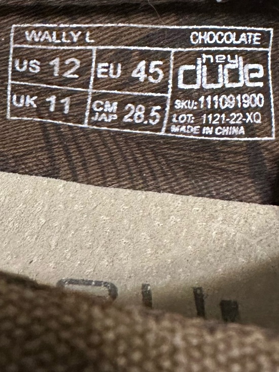 Hey Dude Chocolate Canvas Wally L Slip-Ons